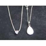 2x Silver necklaces & pendants