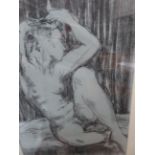 Female nude study, charcoal on paper by Jenette Co