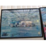 Framed & signed le mans 24 hour print ( 3 signatur