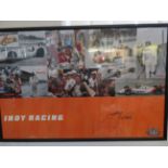 Framed & signed indy racing poster