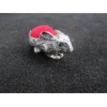 Silver mouse pin cushion