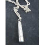 Silver pencil necklace