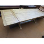 Large extending solid oak table