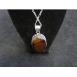 Silver necklace with large pendant