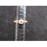 18ct Gold with solitaire illusion cut diamond ring