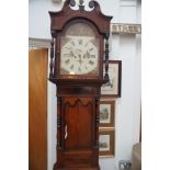 Early 19th century oak long cased clock, 8 day mov