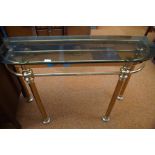 Glass topped hall table