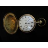 Waltham gold plated pocket watch with sub second d