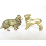 2 Heavy brass models of dogs