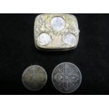 1888 double florin together with coin dispenser &