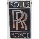Large Rolls Royce chrome sign 100 x 56 cm