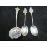 2x Silver coronation spoons together with a silver