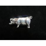 Silver pig pin cushion