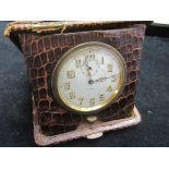 Possibly snake skin travel clock