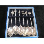 Boxed 6 silver spoons 950