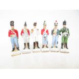 6 Military ceramic figures, 1 A/F Height 17 cm