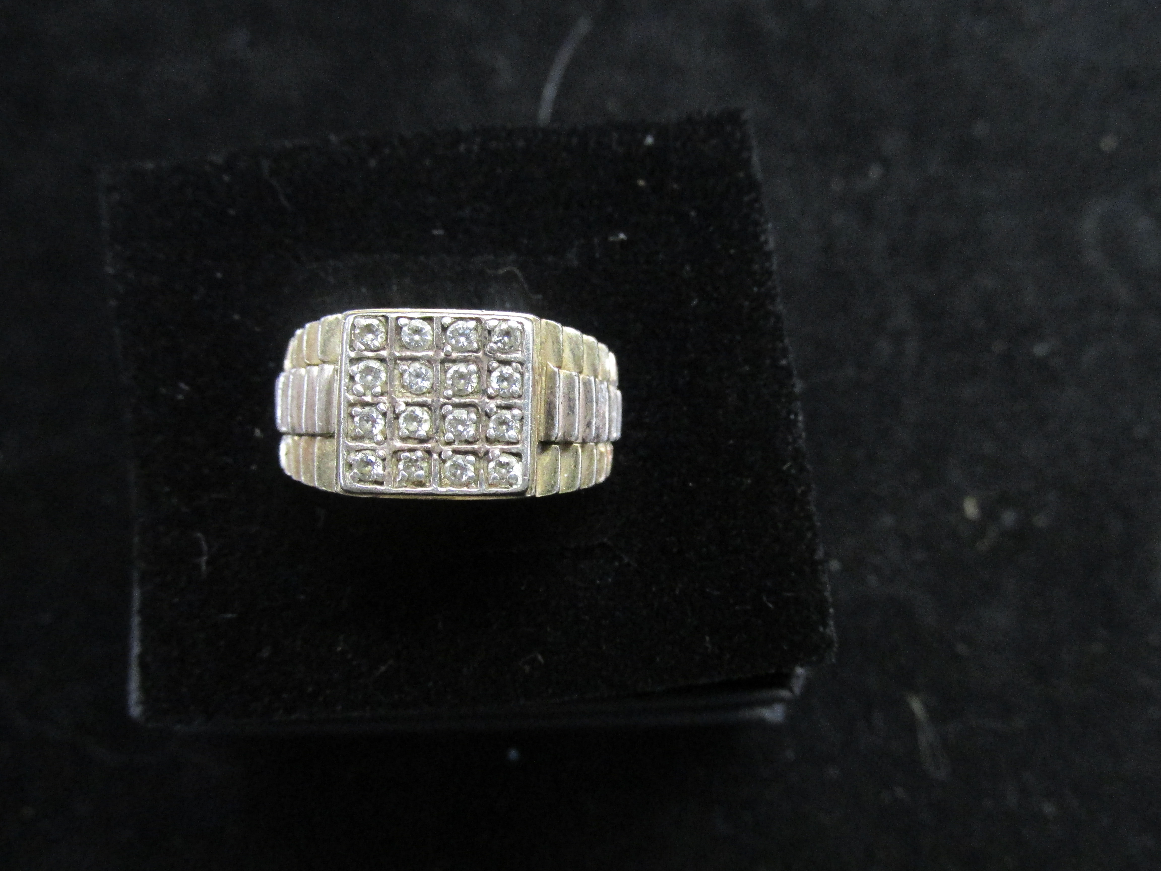 Silver gilt gents pinky ring