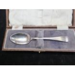 Cased silver spoon