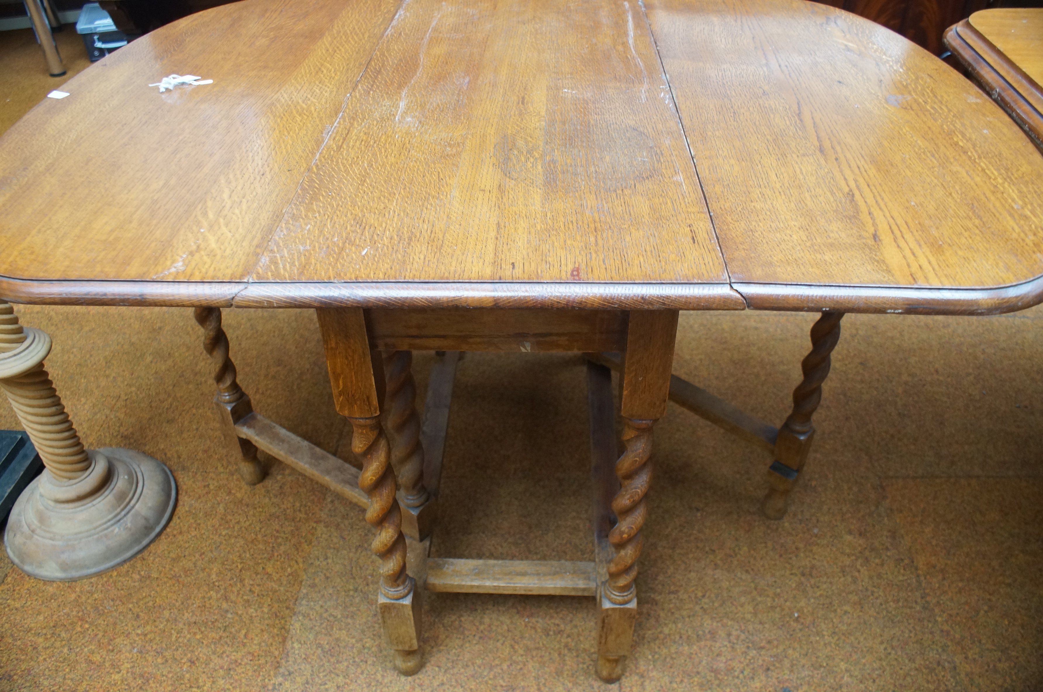 Early 20th century barley twist gate leg table