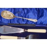 Fish knife & fork together with fruit spoon