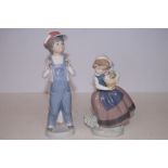 2x Lladro figures Tallest 22 cm