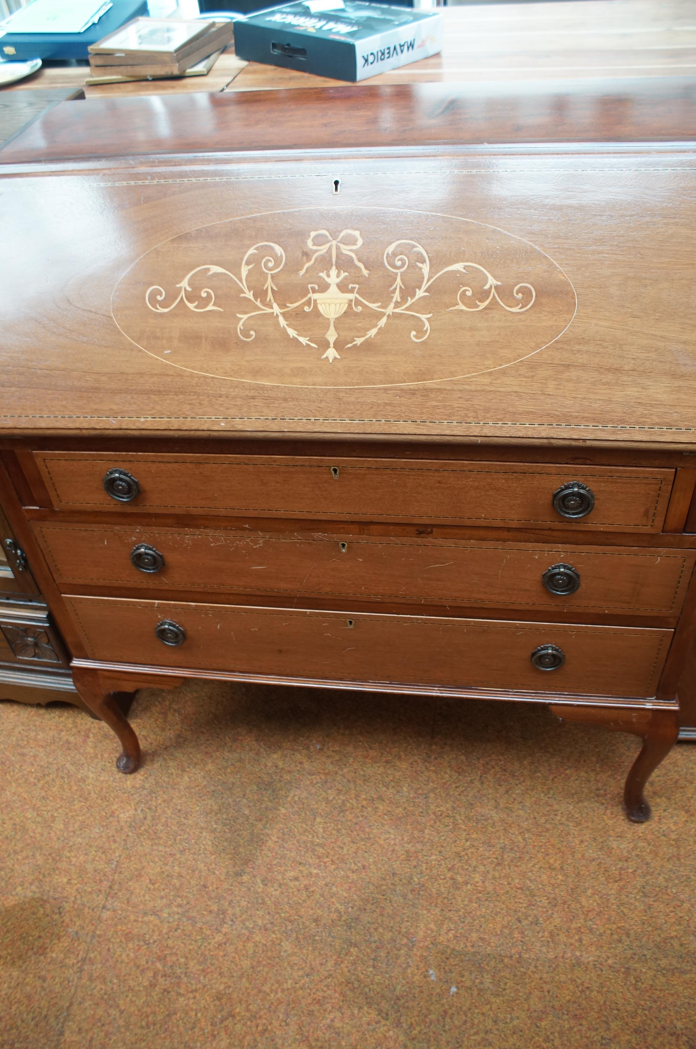 Inlaid writing bureau