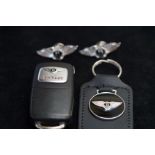 Bentley key fob, key ring & 2 label badges