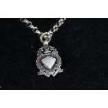 Silver necklace watch chain fob