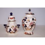 2x Masons lidded jars Tallest 22 cm