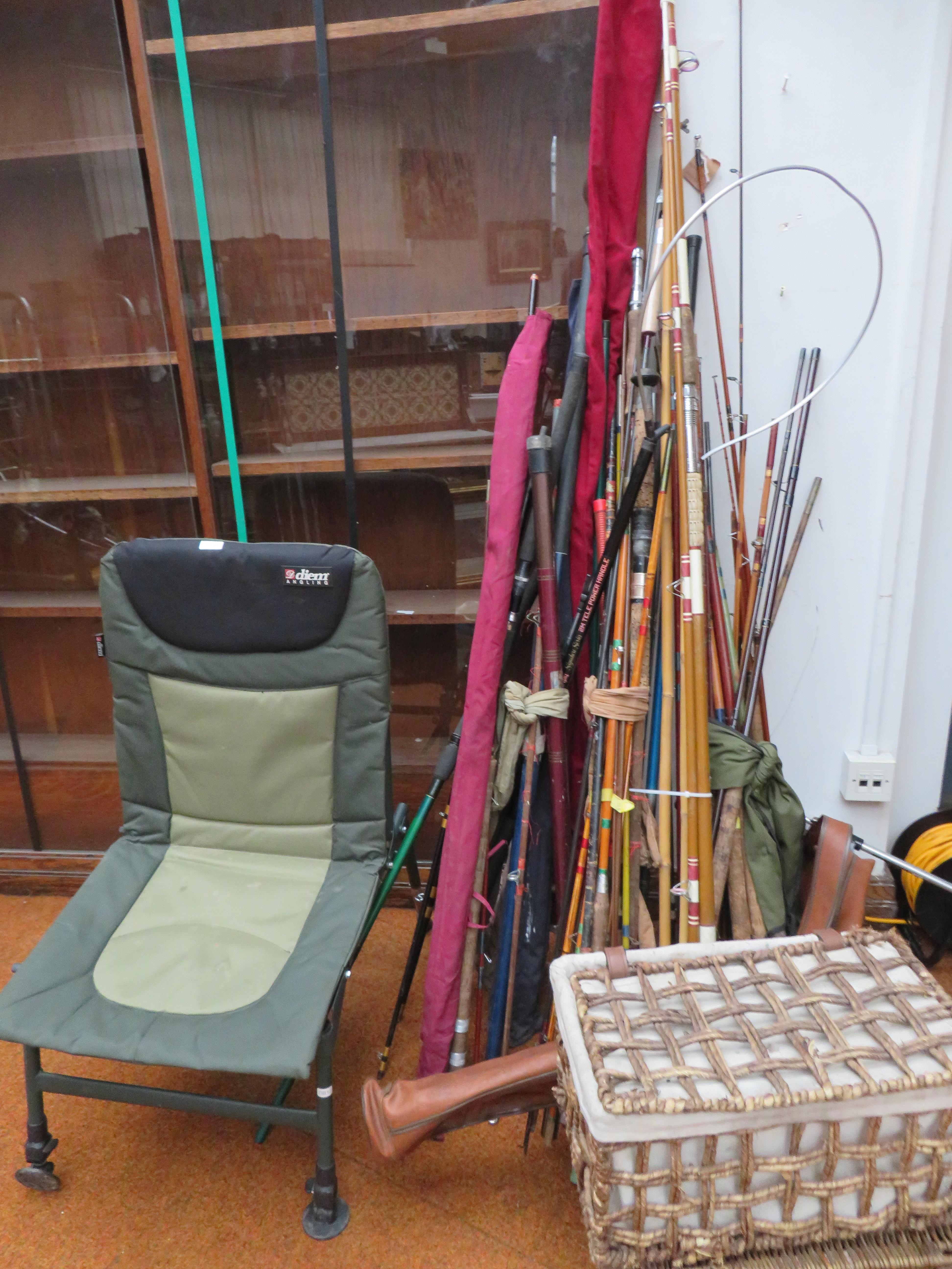 Very large collection of vintage fishing rods, 2 f