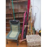 Very large collection of vintage fishing rods, 2 f