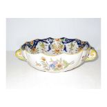 Victorian handled fruit bowl with coat of arms Dia