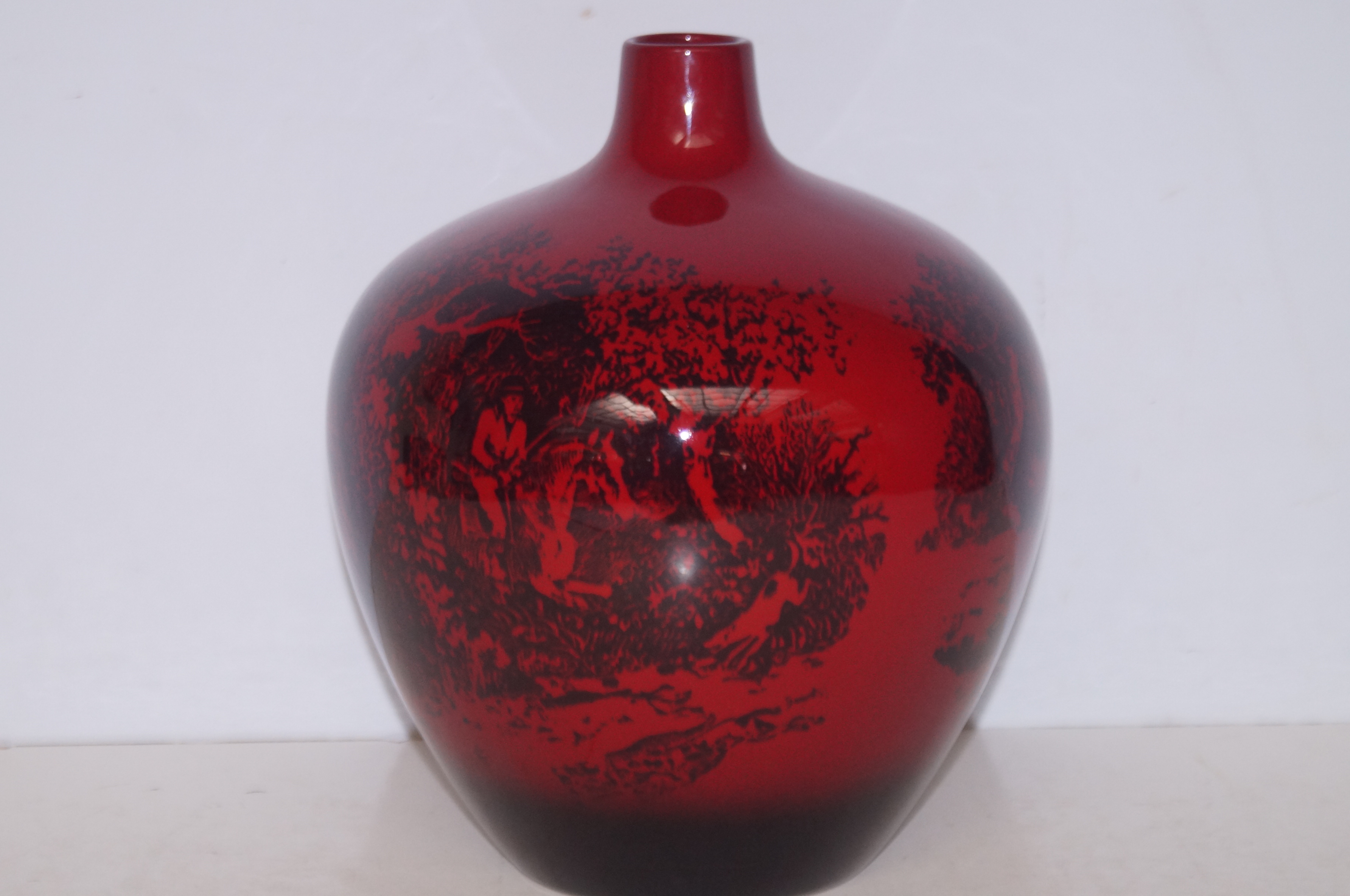 Royal Doulton large Flambe woodcut vase 1616