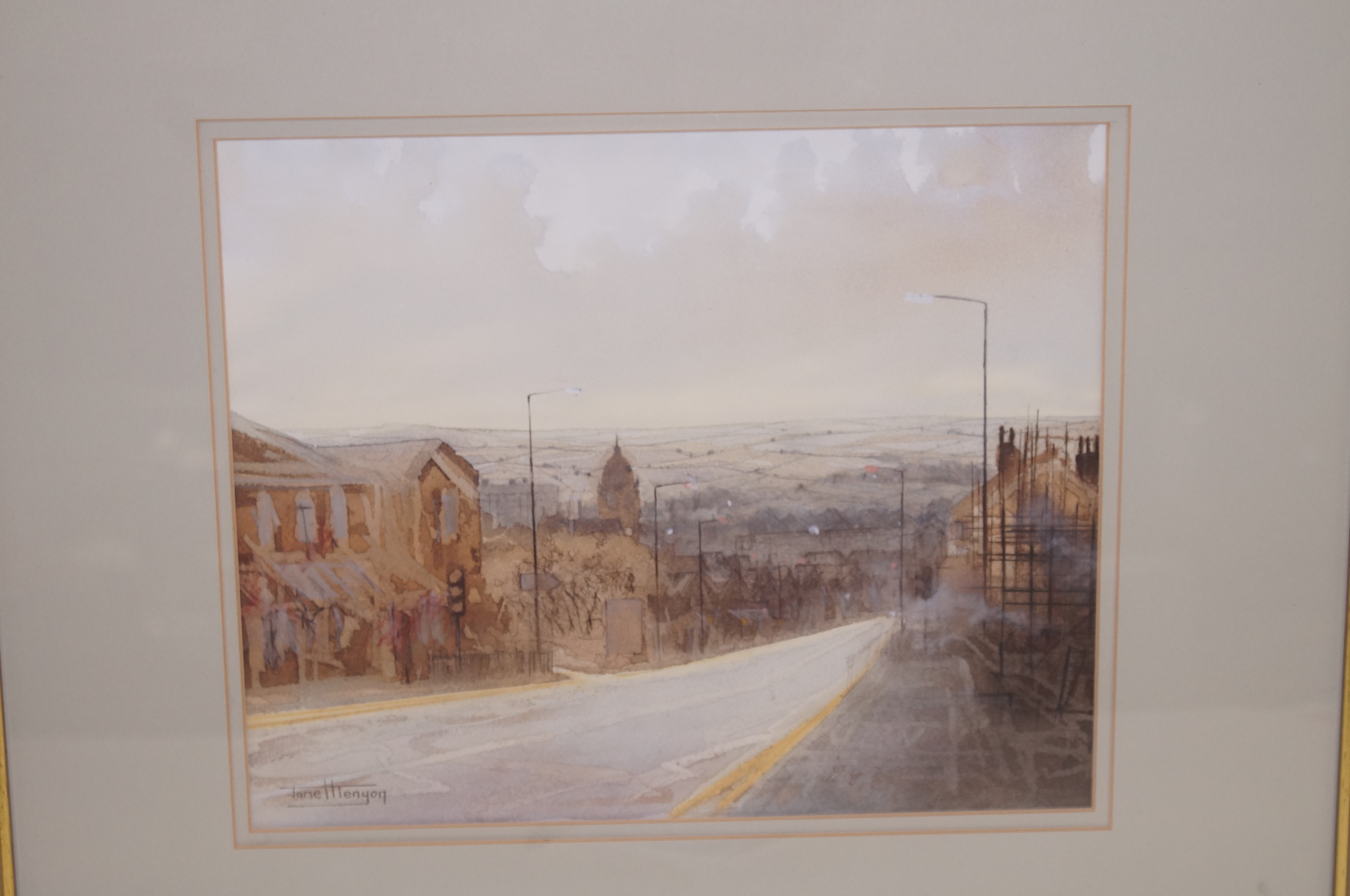 Janet Kenyon watercolour, Derby St, looking towards - Image 2 of 2