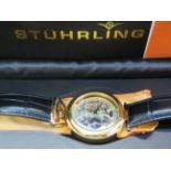 Stührling original, duel time automatic wristwatch