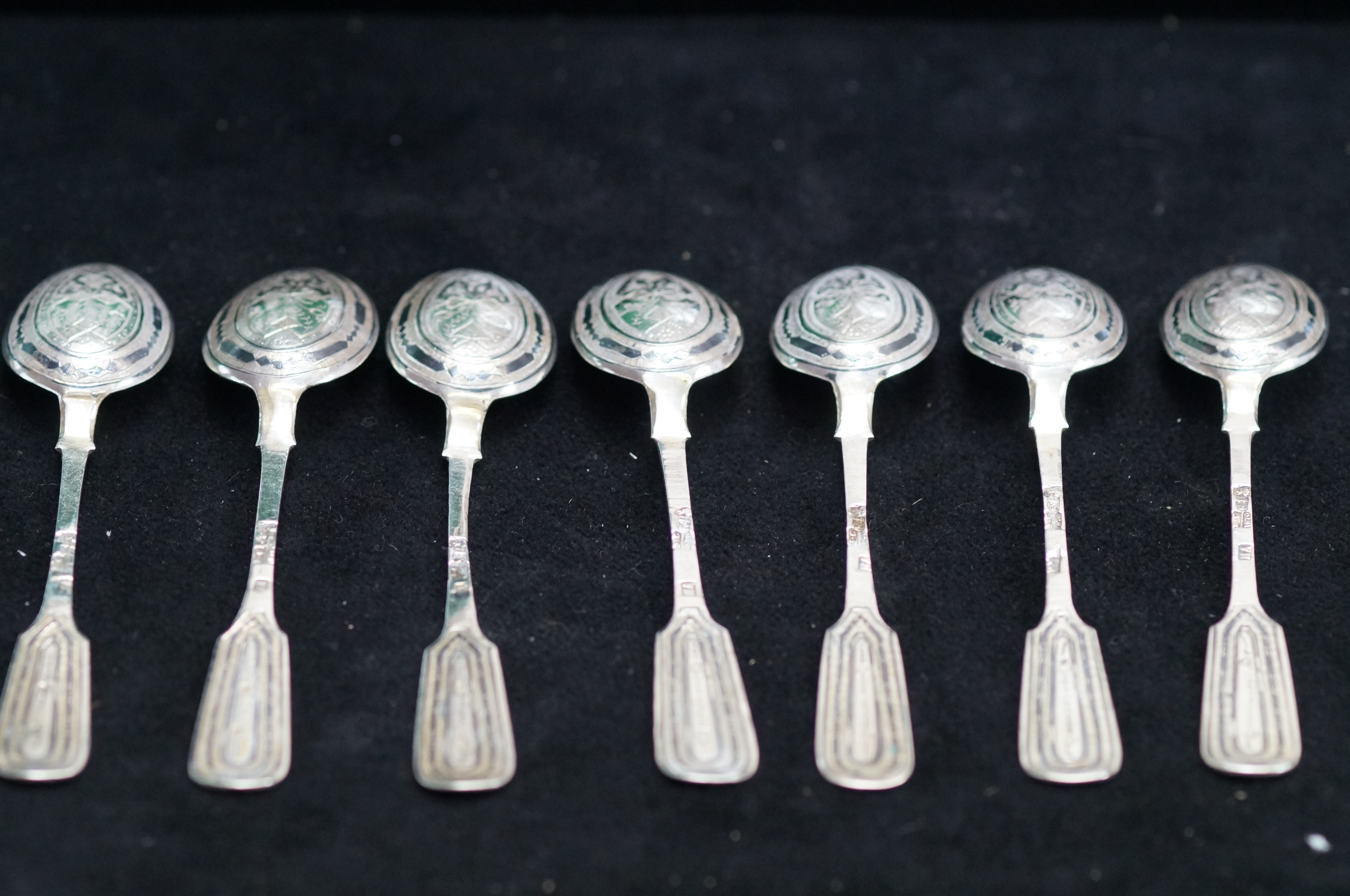 Set of 8 continental silver Victorian spoons, 1 A/