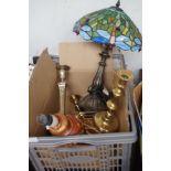 Box to include Tiffany style lamp, shade A/F