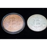 2x Commemorative bitcoin coins
