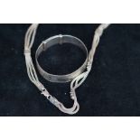 Silver bangle & necklace