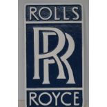 Cast iron blue & white Rolls Royce wall plaque