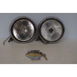 Cibie Oscar Iode pair of vintage car lamps togeth