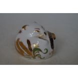 Royal crown derby mouse with gold stopper