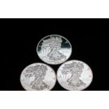 3x USA liberty 1 dollar coins