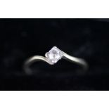 9ct White gold solitaire ring