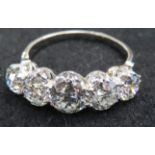2.98 carat 5 stone diamond ring Shape - Brilliant