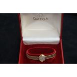 9ct Gold case & strap, Omega ladies wristwatch wit