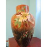 Large oversized Victorian hand painted vase with f