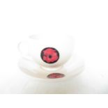 Moorcroft cup & saucer (Red Dot)