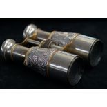 Pair of Edwardian silver binoculars, date letter for 1902 London Length extende