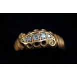 18ct gold ring set with 5 diamonds Size K